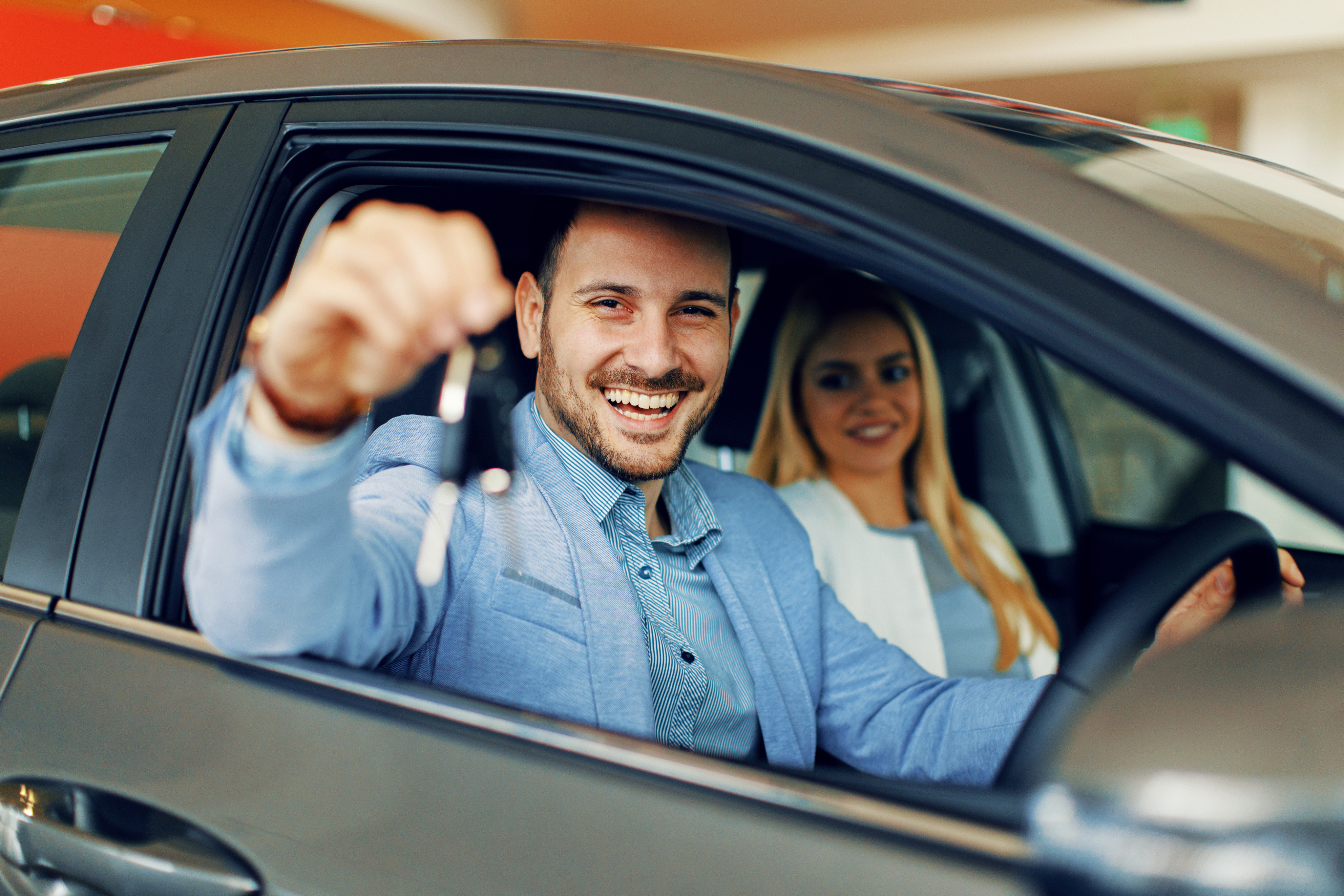 Man taking goldenlease car